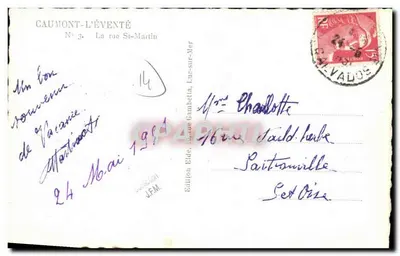 Caumont-l'Éventé — rue Saint-Martin — Editor Elde, rue Gambetta — Verso