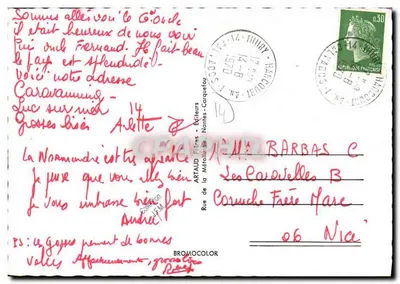 Cesny-Bois i Halbout — widok kościoła, placu, zamku i kaplicy — Artaud Frères, Nantes — Rewers