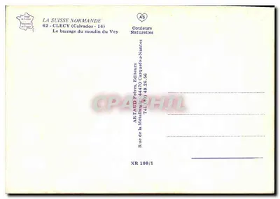 O dique do moinho do Vey — Calvados — editor ARTAUD Frères — Verso