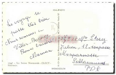 Clécy — Pejzaż panoramiczny doliny Ome i jej zabytków — Rewers
