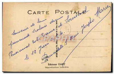 Crianças carregando um cesto de flores — Clécy — Edições Gaby n°129 — Verso