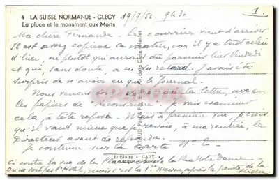 Clecy — Plac i pomnik upamiętniający Zmarłych — Gaby — Rewers