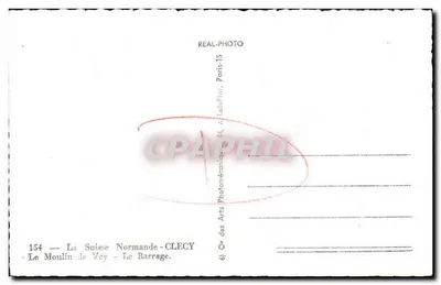 Młyn Vey — Normandia — CLECY — Ciecz Artystycznych Fotomechanik, Paryż — Rewers