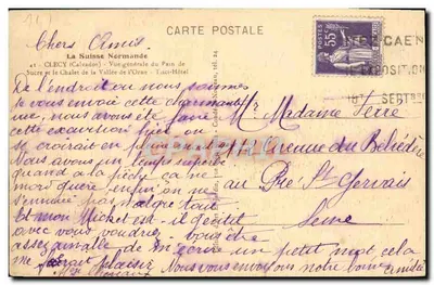 Hotel Au Bon Accueil w Feuguerolles, Saint-André, Calvados — widok z dworca — Rewers