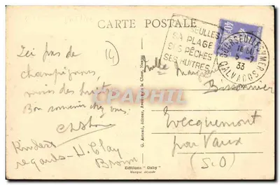 COURSEULLES-sur-MER — Widok na zbieranie ostryg — wydawca Gaby, nr 76 — Rewers