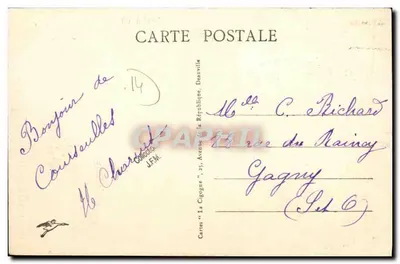 Courseulles-sur-Mer — Katedra — wydawca 'La Cigogne', nr 6 — Rewers