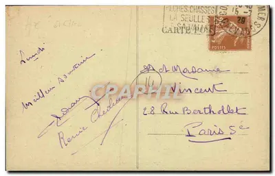 COURSEULLES-sur-MER (Calvados) — A Ponte de passeio — Ed. VIVIER-CHAPLAIN, CHASSE ET PÊCHE — Verso