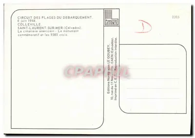 Cemitério americano de Colleville-sur-Mer — Saint-Laurent-sur-Mer — Editor Emy — Verso