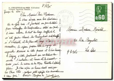Colleville-sur-Mer — Villages Vacances Famille — editor Photo X, n° 93266 — Verso
