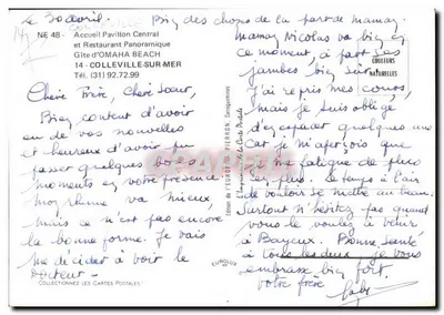 Pavilhão Central e Restaurante Omaha Beach — Colleville-sur-Mer — Édition de l'Europ — Verso