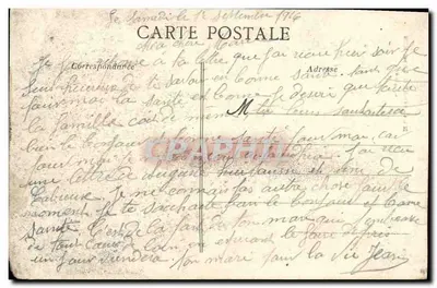 Stara pocztówka Colleville Sur Mer Katedra — Rewers