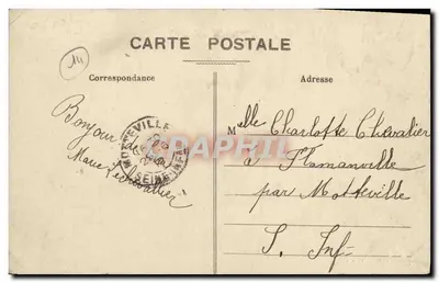 Colleville - O Castelo — Bilhete postal antigo n°103, editada por M. Baudry & Cie — Verso
