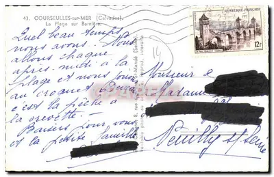 COURSEULLES-sur-MER — Plaża Bernière — wydawca nieznany, nr 43 — Rewers