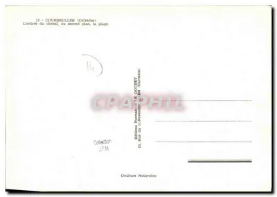 COURSEULLES (Calvados) — A entrada do canal, no segundo plano, a praia — Editor: Editions Normandes L.R. GOUBEY — Verso