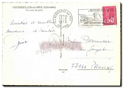 COURSEULLES-sur-MER (Calvados) — Um canto do porto — Photo Y. le CERC - Baron-sur-Odon — Verso