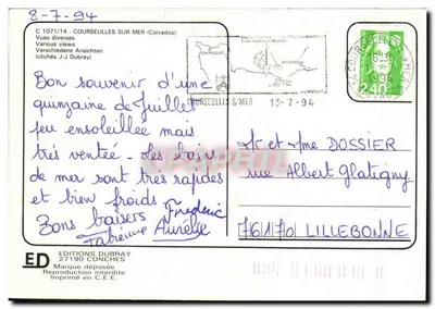 Courseulles-sur-Mer — Zeilopleiding en kade — Uitgave Dubray, n° C 1071/14 — Achterkant