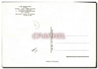 Bilhete postal moderno Courseulles Sur Mer Restaurante Les Mouettes — Verso