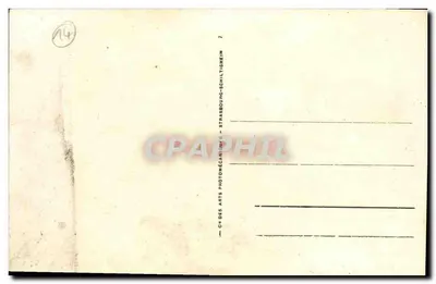 Camping aux portes de Courseulles — vue d'un campement avec tentes et bâtiments en arrière-plan — éditeur CH DES ARTS PHOTO-MÉCANIQUES - STRASBOURG-SCHILTIGHEIM, n°48 — Verso