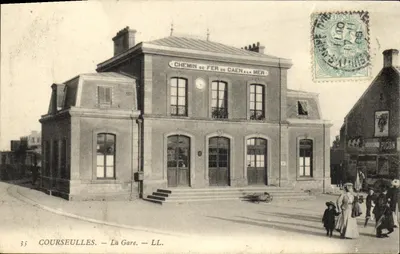 Courseulles — A Estação — LL. — Linha Ferroviária de Caen à Mar