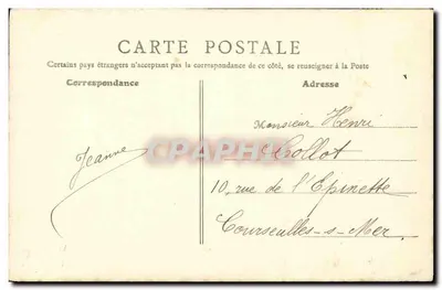 Courselle-sur-Mer — widok panoramiczny w kształcie kotwicy — B.F. Paryż — Rewers