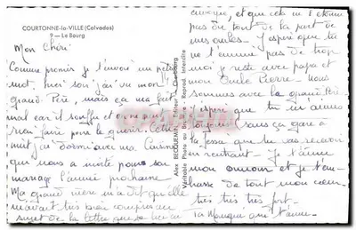 Courtonne-la-Ville — vue de la place avec maison à colombages et voiture d'époque — éditeur Alex — Verso