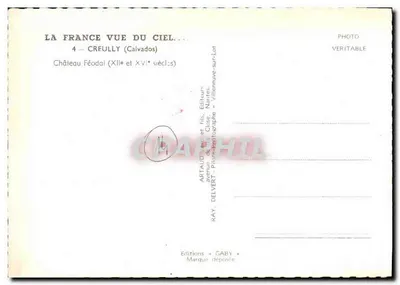 Zamek feudalny w Creully — Calvados — wydawca Artaud & Delvert, Nantes — Rewers