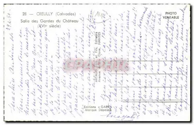 Sala das Guardas do Castelo — Creully (Calvados) — Edições Gaby, Nantes — Verso