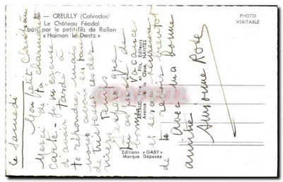Castelo feudal de Creully — Calvados — Editor Gaby — Verso