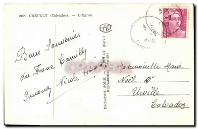 Creully (Calvados) — A Igreja — SORS — Verso