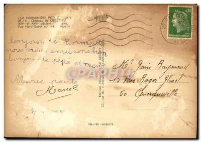 Zamek Cormeilles — Widok z północy — Wydawnictwo Normandie Pitt — Rewers