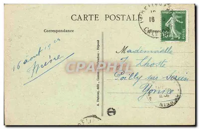 La Délivrande - Plac — widok placu z kościołem i sklepami — A. Debosj, wyd. (Calvados) n°6 — Rewers