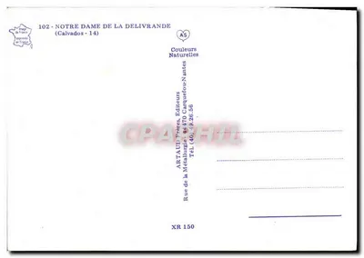 Nossa Senhora da Liberdade — Calvados — editor ARTAUD Frères, Nantes — Verso