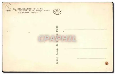 La Delivrande (Calvados) — Klasztor Najświętszej Panny Maryi Wiernej — Stara Domowa — Wydawnictwo Najświętszej Panny Maryi Wiernej — Rewers