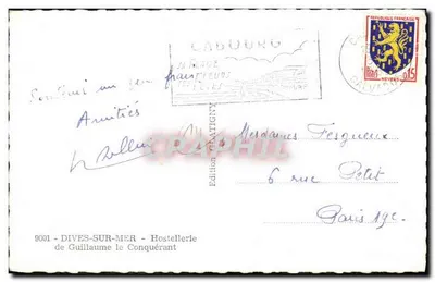 Cabourg — Hostellerie de Guillaume le Conquérant — Wydawnictwo Chatigny — Rewers
