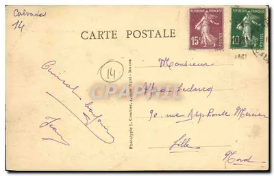 Dives-sur-Mer — O Hotel de Ville — Fototipia J. Combier, 4, rue Agut-Macon — Verso