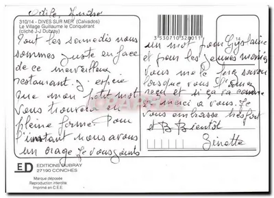 Dives sur Mer — Wioska Guillaume le Conquérant — Éditions Dubray — Rewers