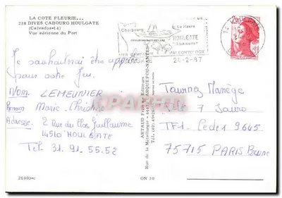 Dives-sur-Mer — Widok z lotnictwa na port — Artaud Frères Éditeurs — Rewers