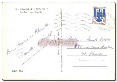 Het Yachtendok — Deauville - Trouville — Uitgave Jean-Jaurès — Achterkant