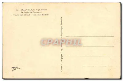 Deauville — Il Bacino del Commercio — Carte 'La Cigogne' — Verso