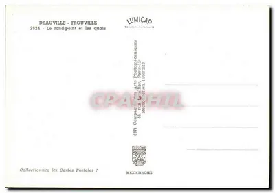 Deauville - Trouville - O rond-point e os quais — Lumicap, n° 2824 — Verso