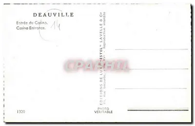 Eingang zum Casino de Deauville — Éditions de Luxe Estel, Paris — Rückseite