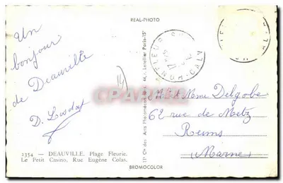 Deauville — O Pequeno Casino, Rua Eugène Colas — D. Lasdag, editor — Verso