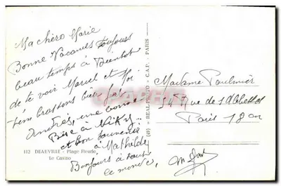 O Casino de Deauville — vista do jardim com busto — editor C.A.P. n° (49) — Verso