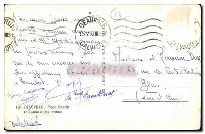 Il Casinò e i Giardini — Deauville — editore REALPHOTO n°146 — Verso