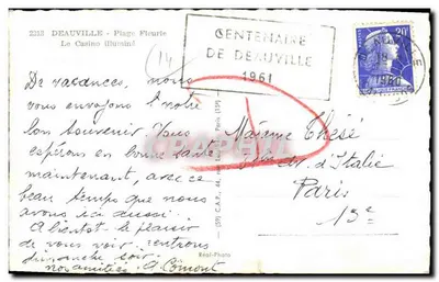 Deauville - Praia Florida - O Casino iluminado — Réal-Photo, n°2213 — Verso