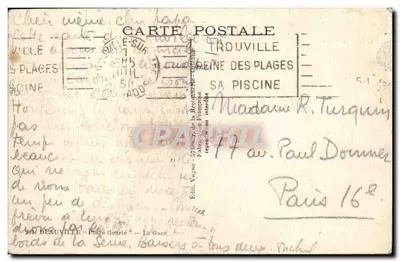 Gare de Deauville — Plage fleurie — éditeur Vogue — Verso