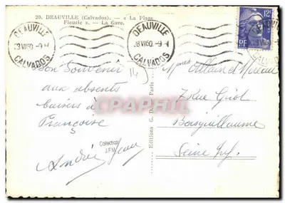 Deauville (Calvados) — « La Plage » — Die Station — Editions G. D. Paris — Rückseite