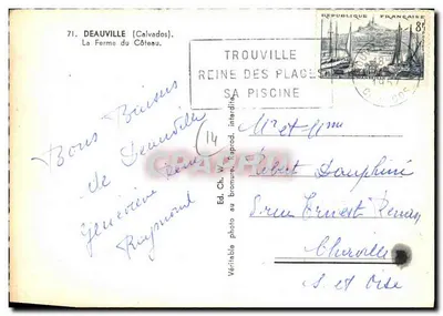 A Fazenda do Côteau — Deauville (Calvados) — Ed. Ch. W. Bromure, n°71 — Verso