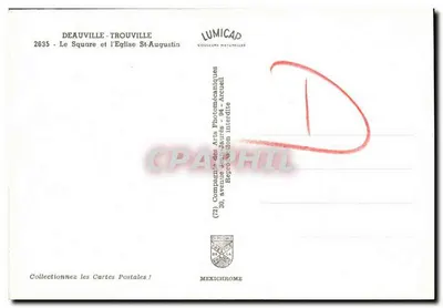 Deauville - Trouville — O Square e a Igreja de São Agostinho — Lumicap — Verso