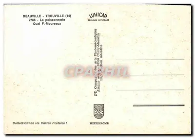 Deauville - A peixaria — Quai F.-Moureaux — editor LUMICAP — Verso